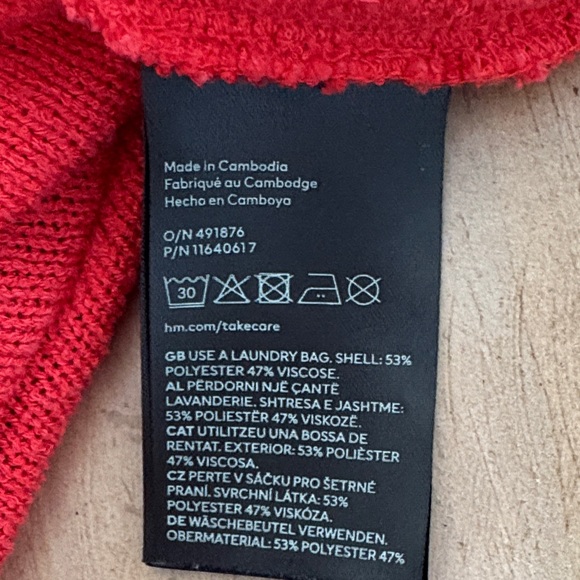 H&M Vibrant Red Short Sleeve Polo Top - Picture 6 of 7